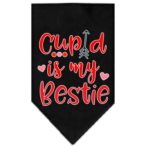 Cupid is my Bestie Screen Print Bandana Black Small